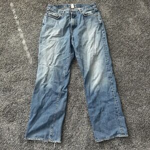 Vintage Lucky Brand Jeans Mens 34x34 Straight Fit Distressed USA Denim 90s